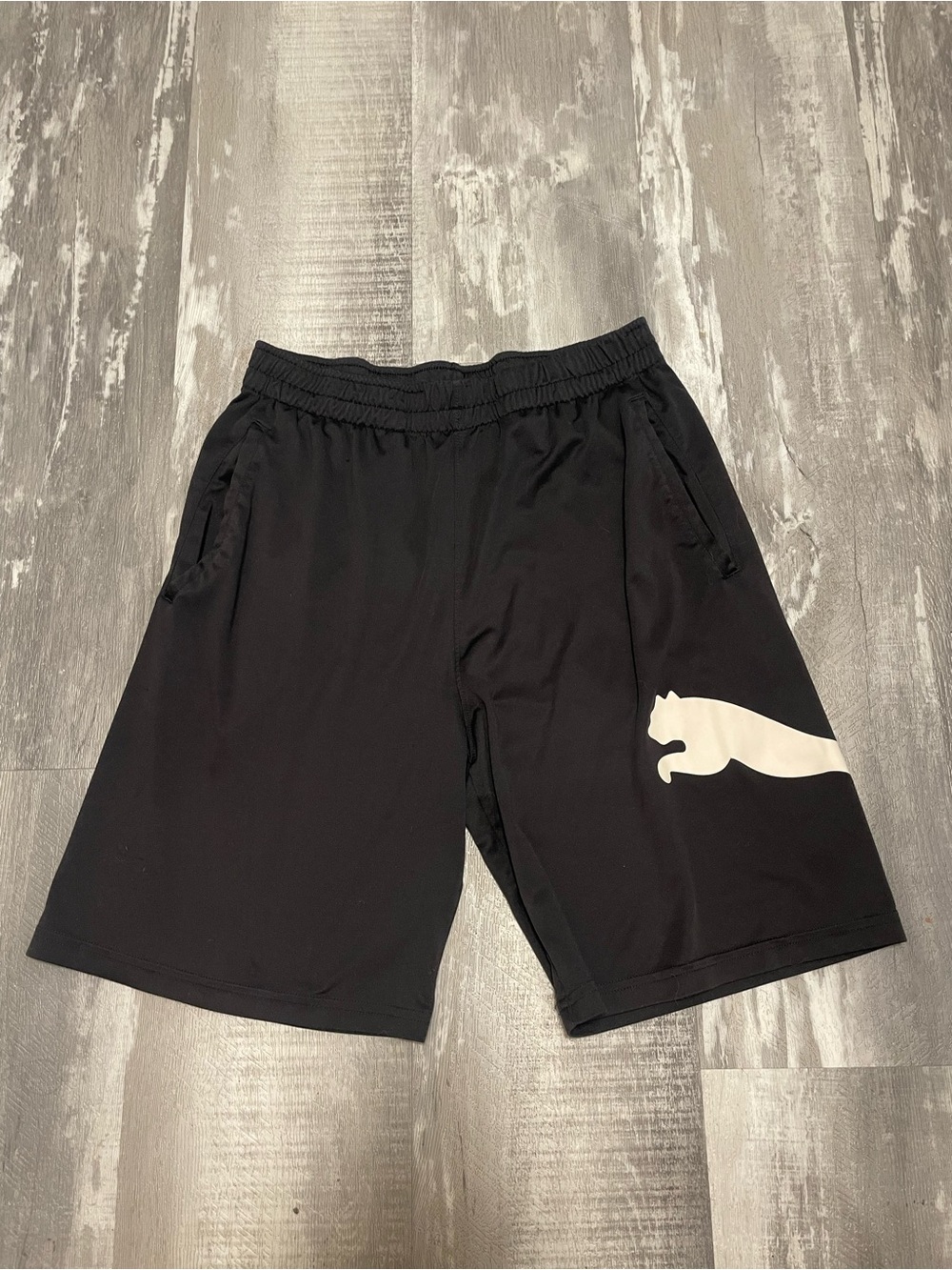 Puma Black Athletic Shorts with Logo